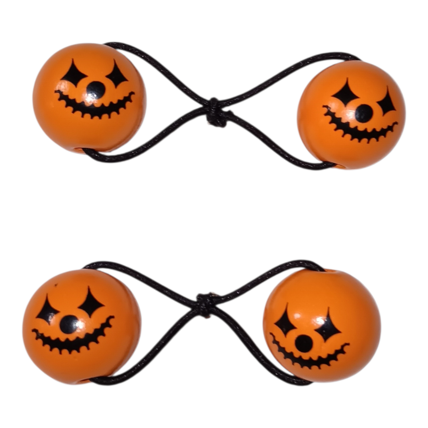 Orange Jack O' Lantern Halloween Hair Bobbles/Hair Balls