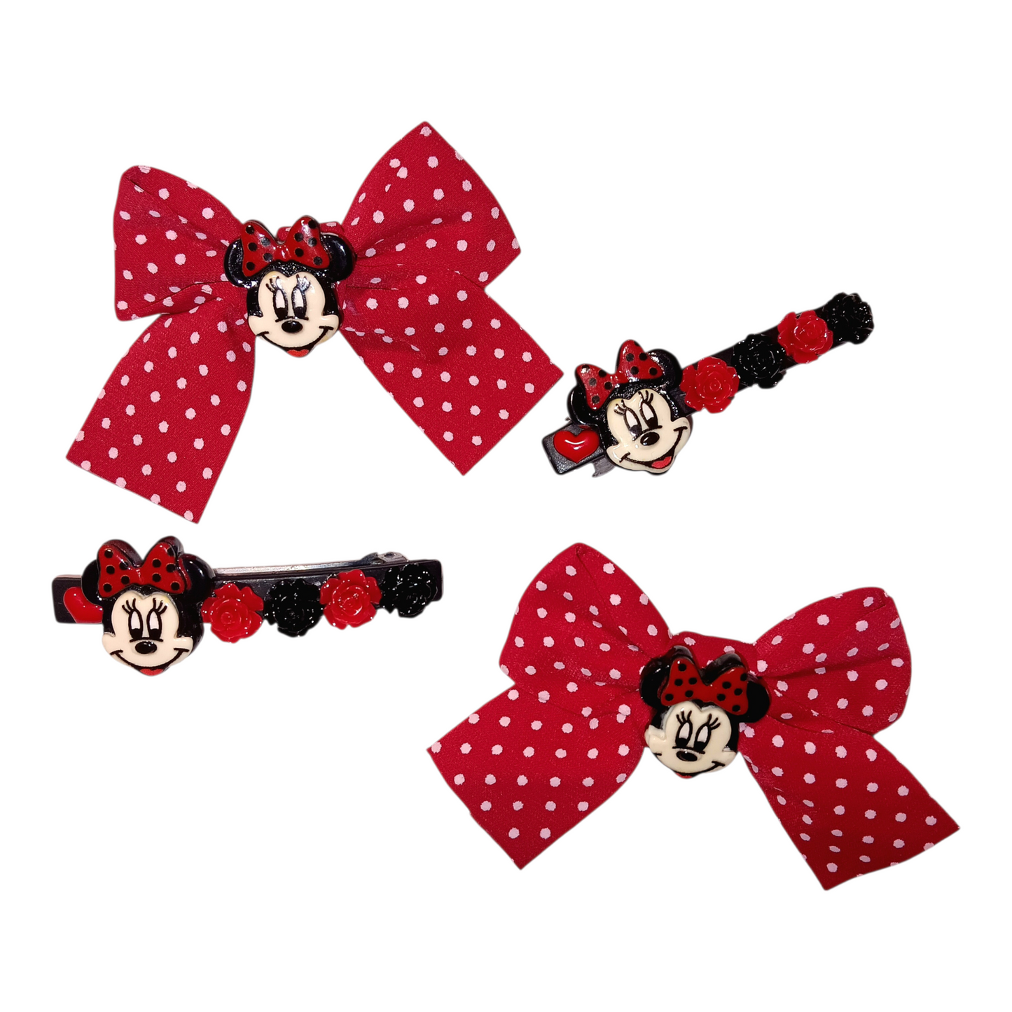 Minnie Mouse Hair Bow and Hair Clip Set