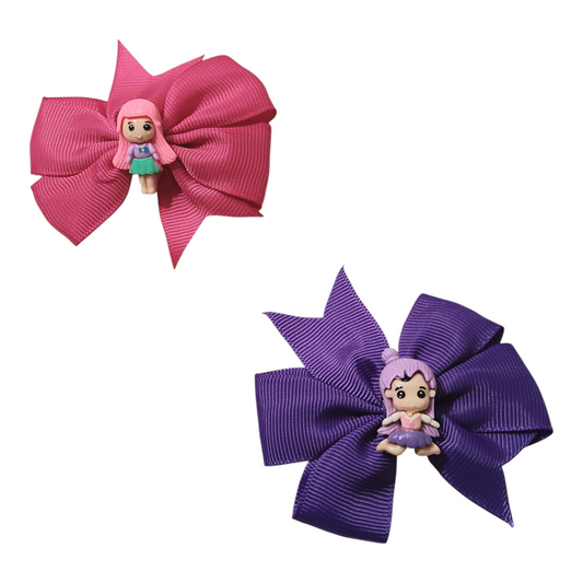 Girls Pink or Purple Hair Bows