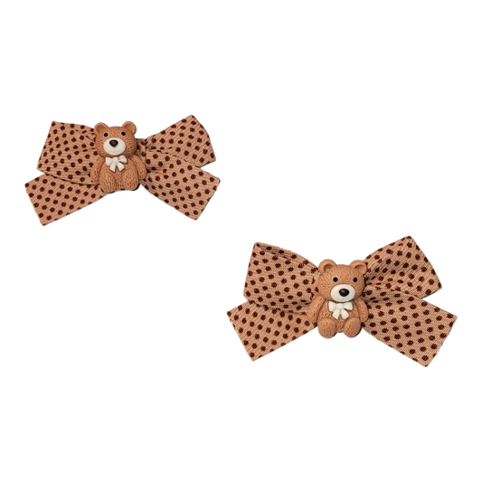 Set of Teddy Bear Hair Bows