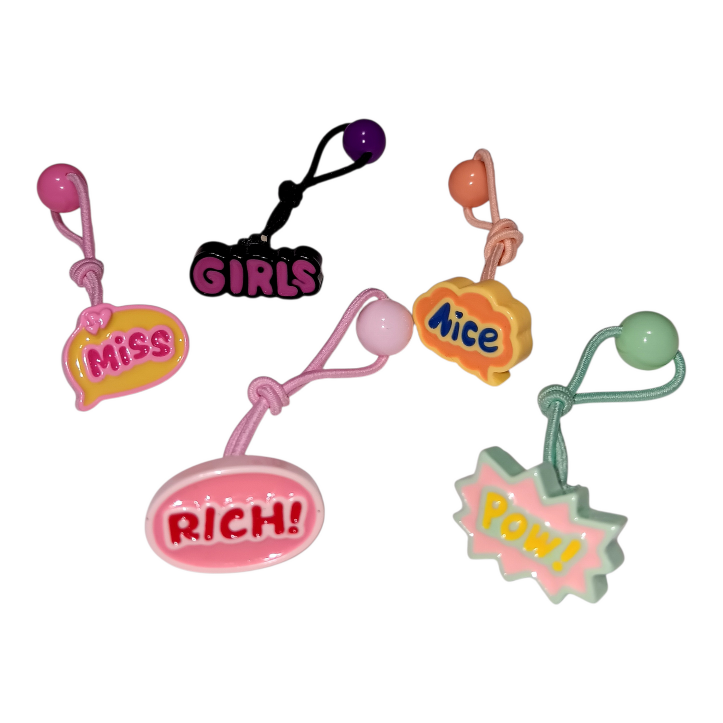 Girls Word Bubble Hair Ties