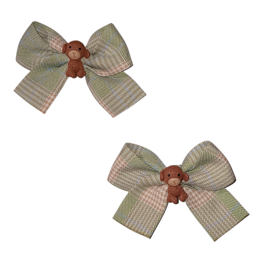 Girls Puppy Hair Bows