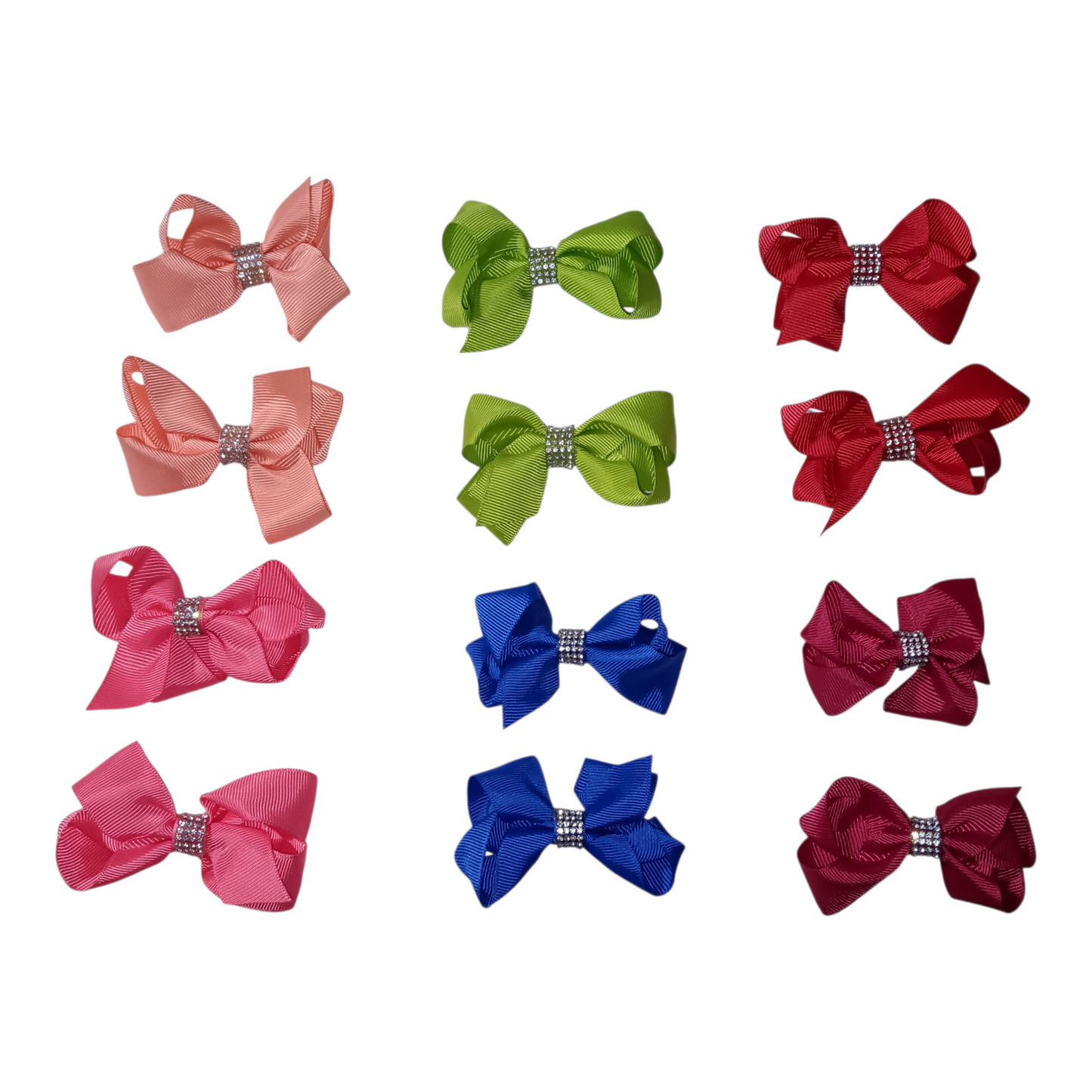 Set of Glitz & Glam Rhinestone Hair 3" Hair Bows