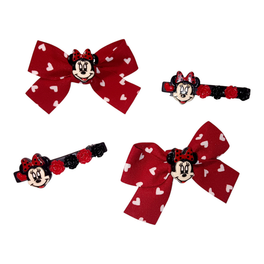 Minnie Mouse Hair Bow and Hair Clip Set