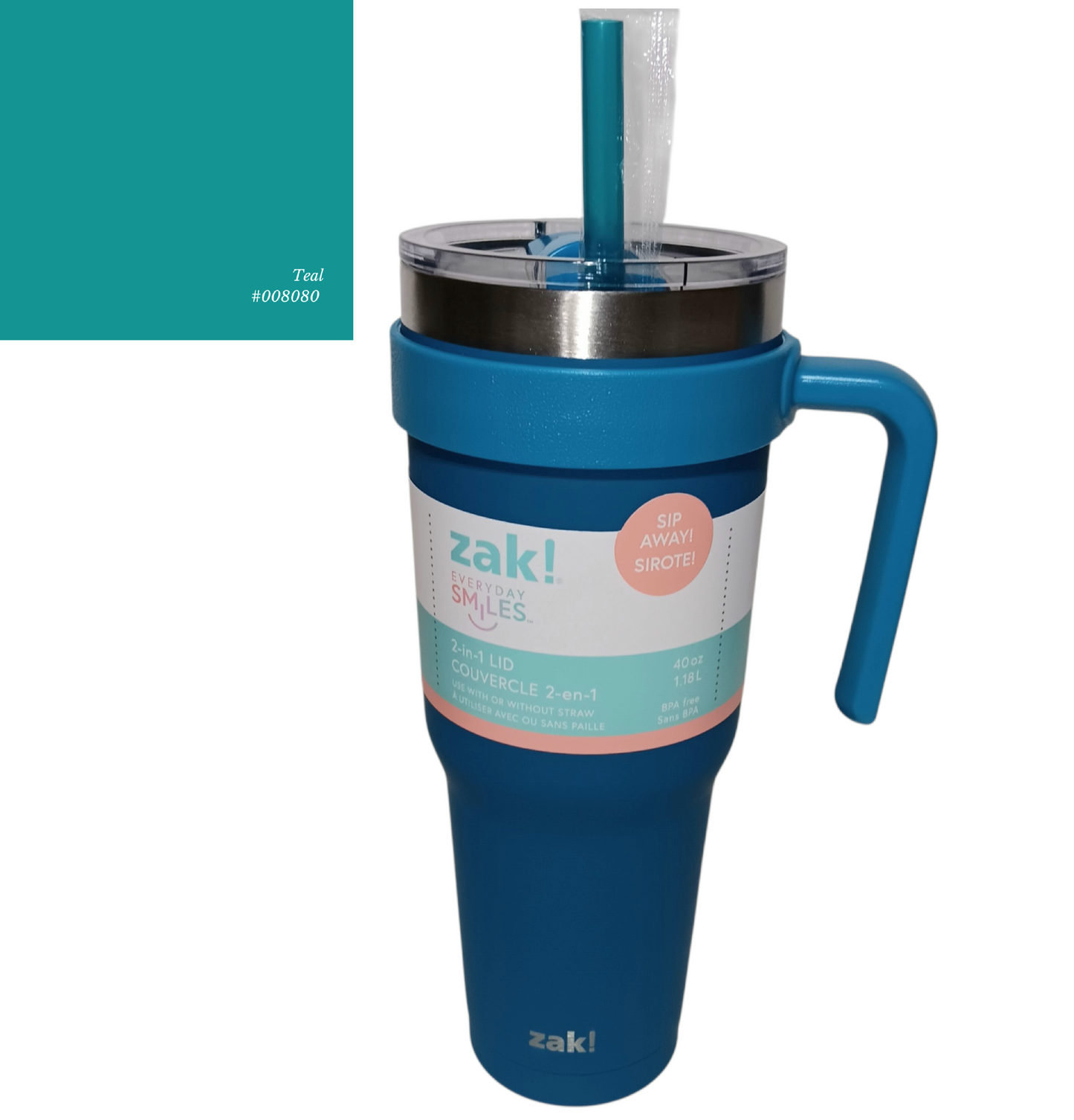 Zak! 2-in-1 Lid 40oz Tumbler