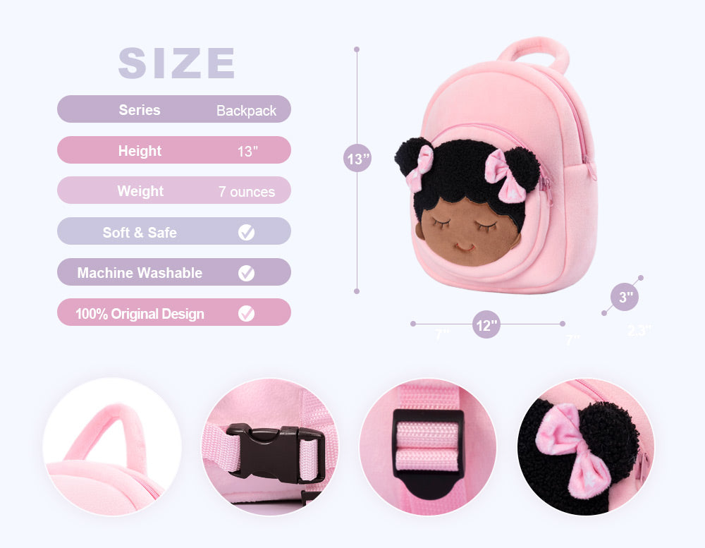Girls' Pink Plush 13" Backpack Purse